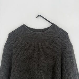 Cos Alpaca Wool Blend Mock Neck Soft Knitted Top Back Keyhole Sweater